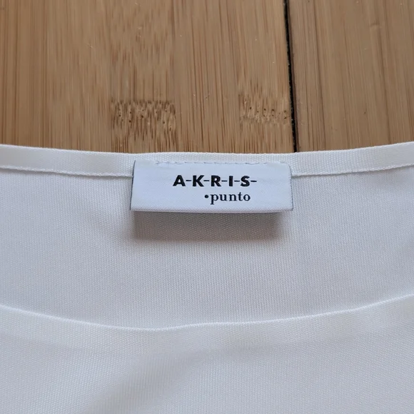 Akris Punto Viscose Scoop Neck White Tank Top - Picture 3 of 8